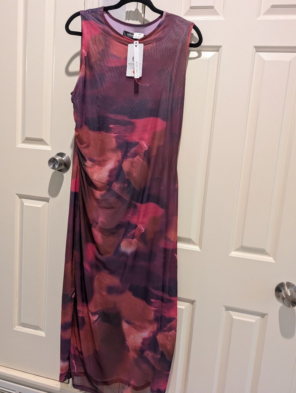 Sleeveless Purple Pink Floral Maxi Dress